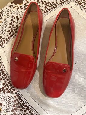Tory Burch Red Patent Leather Loafers
